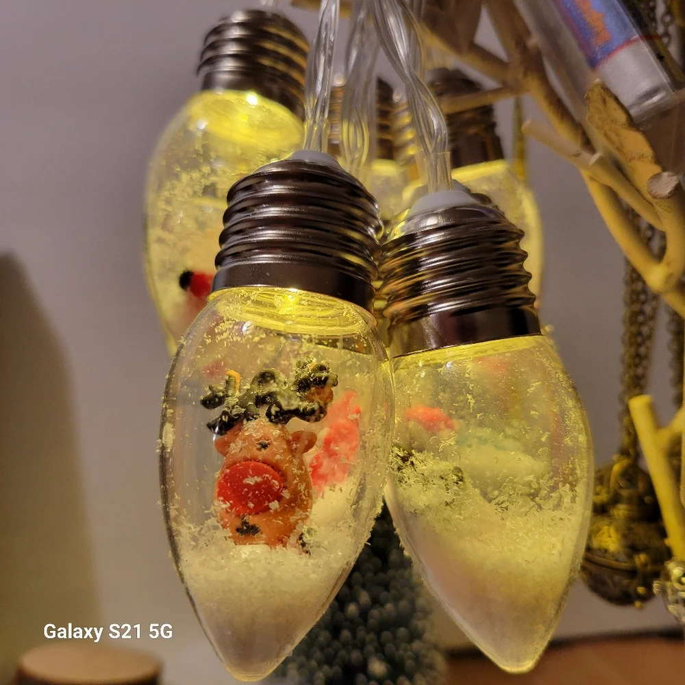 6.5 feet LED Snowglobe Christmas 🎄 lights. Battery Very cute. New & Tested.